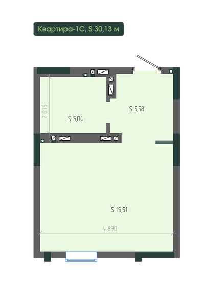 29 м², 1-комнатная квартира 4 866 960 ₽ - изображение 34