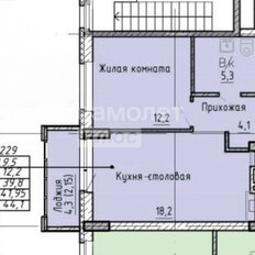 Квартира 44,1 м², 1-комнатная - изображение 2