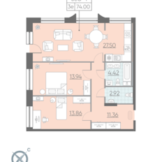 Квартира 110,8 м², 2-комнатные - изображение 1