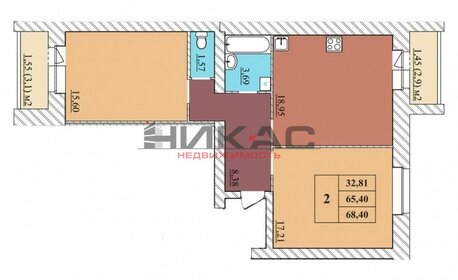 Квартира 68,1 м², 3-комнатная - изображение 1