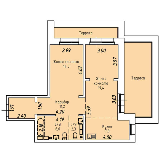 52 м², 2-комнатная квартира 13 775 000 ₽ - изображение 95