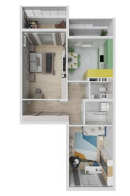 Квартира 61,6 м², 2-комнатная - изображение 1