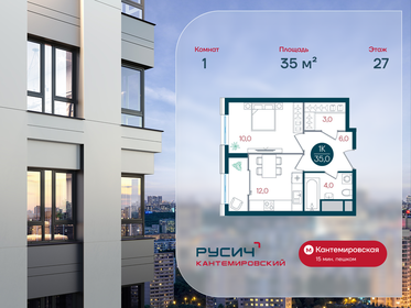 Квартира 35 м², 1-комнатная - изображение 1