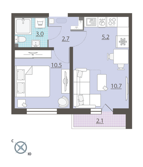 34,8 м², 1-комнатная квартира 4 838 694 ₽ - изображение 31
