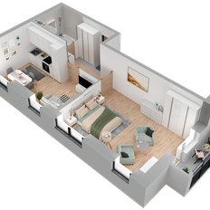 Квартира 52 м², 1-комнатная - изображение 3