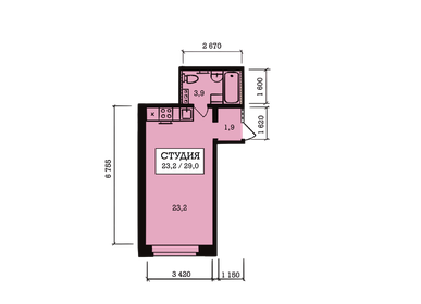 Квартира 29 м², студия - изображение 1