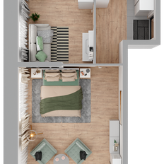 Квартира 52 м², 1-комнатная - изображение 2