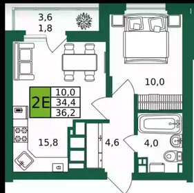 Квартира 36,2 м², 1-комнатная - изображение 5