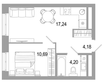 Квартира 36,2 м², 1-комнатная - изображение 1