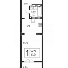 Квартира 37,2 м², 1-комнатная - изображение 4