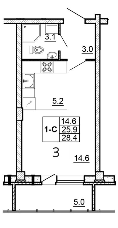 Варианты планировок ЖК «Сити» - планировка 8