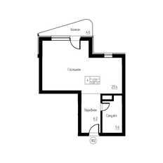 Квартира 45,8 м², студия - изображение 2