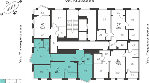 Квартира 83,9 м², 3-комнатная - изображение 2