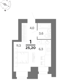 Квартира 25,2 м², студия - изображение 1