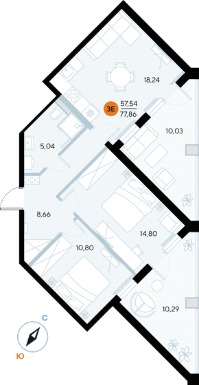 77,9 м², 2-комнатные апартаменты 24 115 958 ₽ - изображение 26