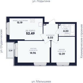 Квартира 52,5 м², 2-комнатная - изображение 3