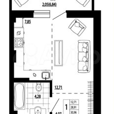 Квартира 33 м², студия - изображение 1