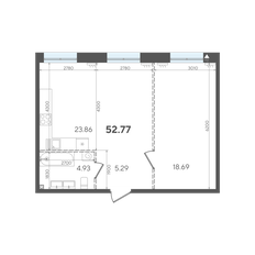 Квартира 52,8 м², 1-комнатная - изображение 4