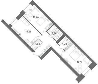 Квартира 74 м², 2-комнатная - изображение 1