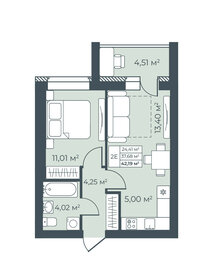 Квартира 42,2 м², 2-комнатная - изображение 1