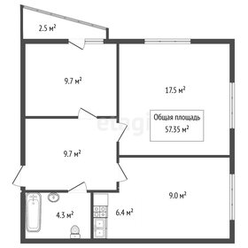 Квартира 56,5 м², 2-комнатная - изображение 1