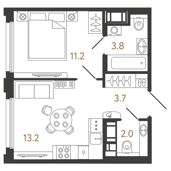 34,5 м², 1-комнатные апартаменты 5 350 000 ₽ - изображение 81