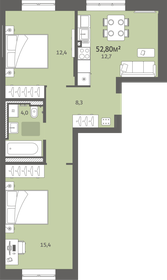 Квартира 52,8 м², 2-комнатная - изображение 1
