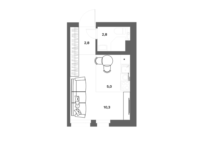 24,9 м², квартира-студия 4 297 598 ₽ - изображение 29