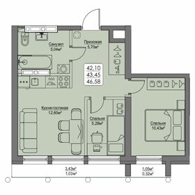 43,5 м², 2-комнатная квартира 10 514 900 ₽ - изображение 35