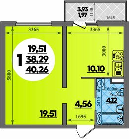 Квартира 40,3 м², 1-комнатная - изображение 1