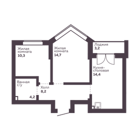 Квартира 51,9 м², 2-комнатная - изображение 1