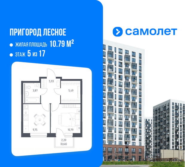 42,4 м², 1-комнатная квартира 9 022 720 ₽ - изображение 16