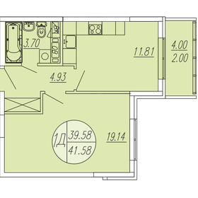 Квартира 41,6 м², 1-комнатная - изображение 1