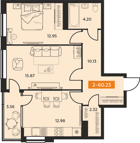 Квартира 60,2 м², 2-комнатная - изображение 1