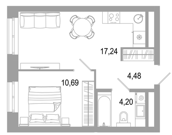 Квартира 36,2 м², 1-комнатная - изображение 1