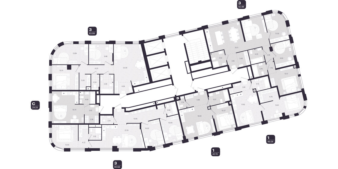 56,8 м², 3-комнатная квартира 12 148 500 ₽ - изображение 16