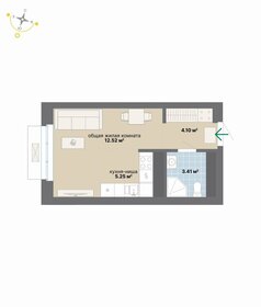 Квартира 25,3 м², студия - изображение 1