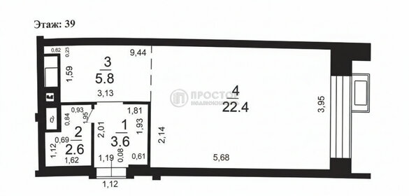 Квартира 34,3 м², студия - изображение 1