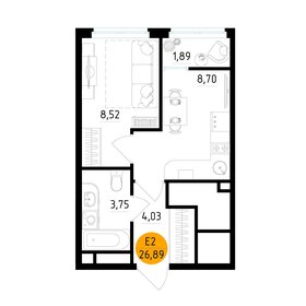 Квартира 26,9 м², 1-комнатная - изображение 1