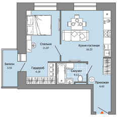 Квартира 43 м², 1-комнатная - изображение 2