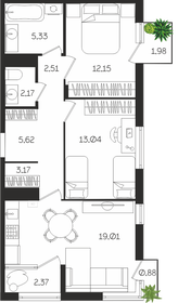 Квартира 68,2 м², 2-комнатная - изображение 1