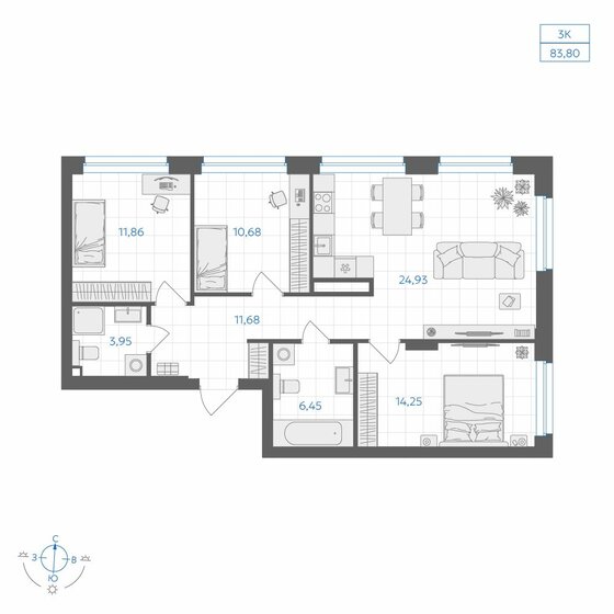 131,7 м², 4-комнатная квартира 10 500 000 ₽ - изображение 91