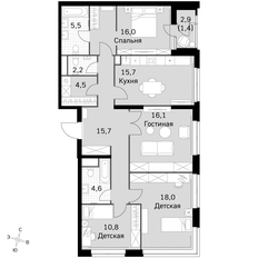 Квартира 110,4 м², 4-комнатная - изображение 3