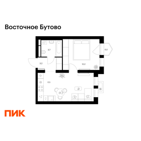 Квартира 36,4 м², 1-комнатная - изображение 1