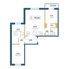 Квартира 70 м², 3-комнатная - изображение 1