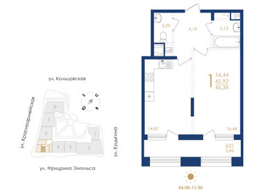 Квартира 46,4 м², 1-комнатная - изображение 1