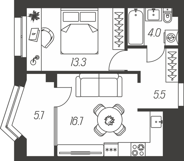 50,3 м², 1-комнатная квартира 8 701 900 ₽ - изображение 92