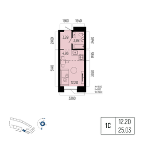 Квартира 25 м², 1-комнатная - изображение 1