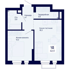 Квартира 42,3 м², 1-комнатная - изображение 2