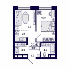 Квартира 38,9 м², 2-комнатная - изображение 2